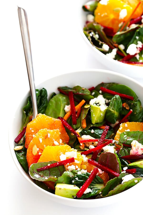 Green Salad with Oranges, Beets & Avocado | gimmesomeoven.com