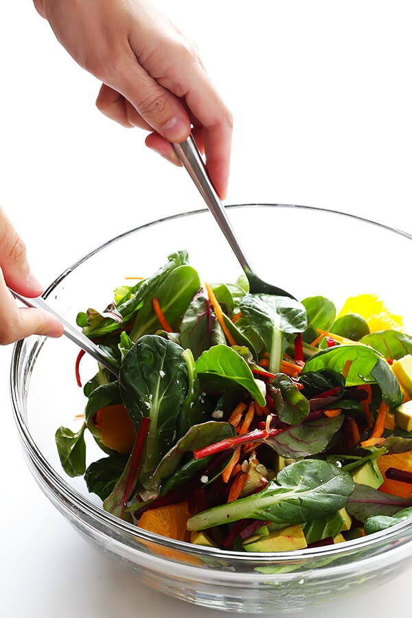 Green Salad with Oranges, Beets & Avocado | gimmesomeoven.com