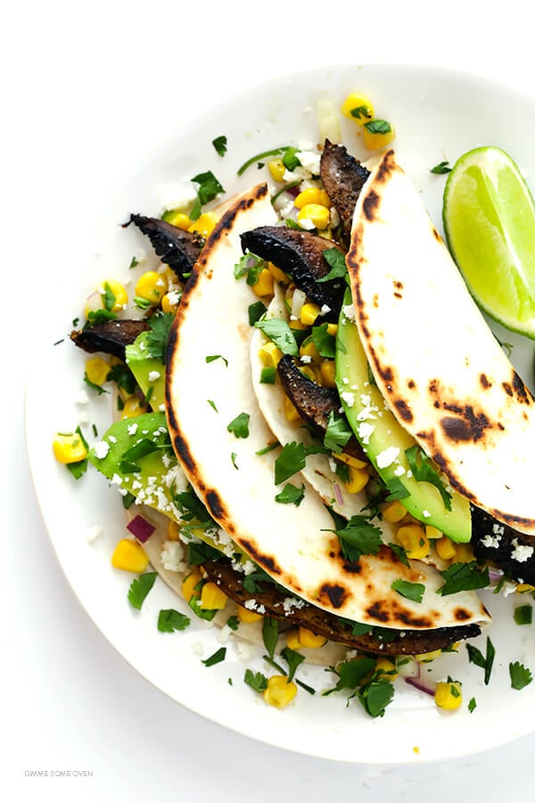 Roasted Portobello Tacos -- easy to make, nice and hearty, and absolutely delicious! | gimmesomeoven.com