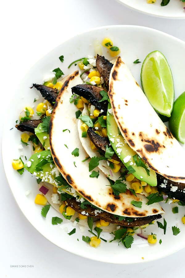 Roasted Portobello Tacos -- easy to make, nice and hearty, and absolutely delicious! | gimmesomeoven.com