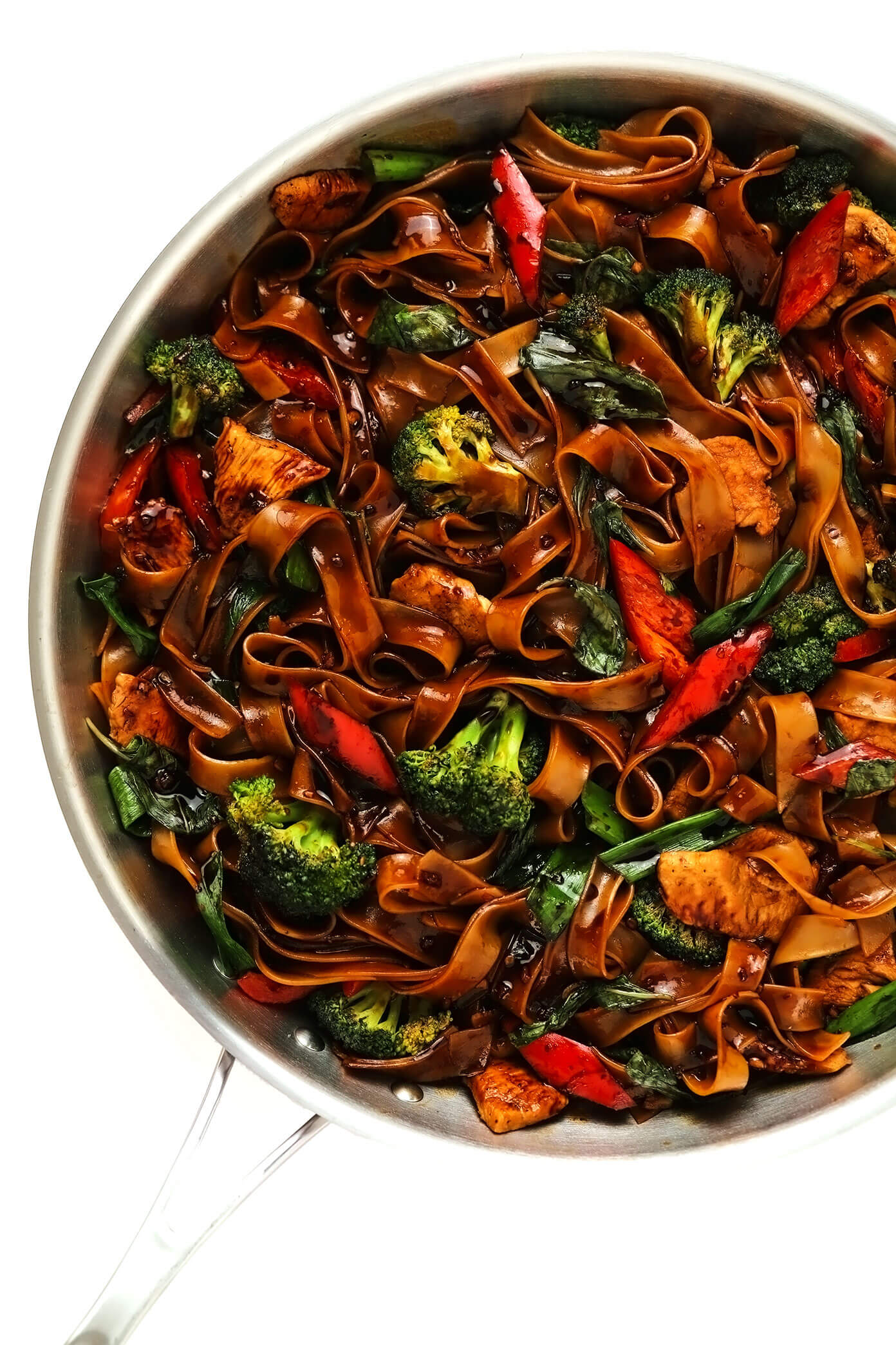 Thai Drunken Noodles (Pad Kee Mao) in Saute Pan