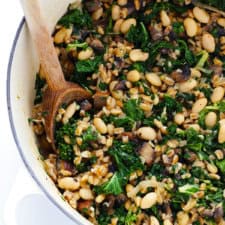Creamy Farro with White Beans and Kale