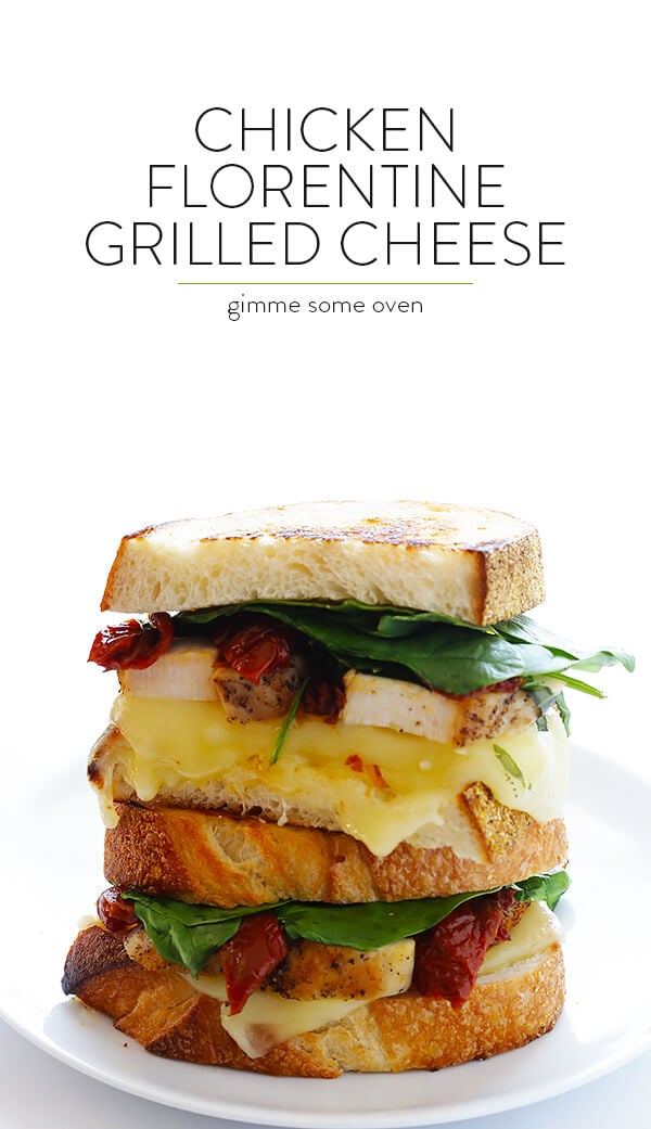 Chicken Florentine Grilled Cheese -- quick and easy to make, and so delicious! | gimmesomeoven.com