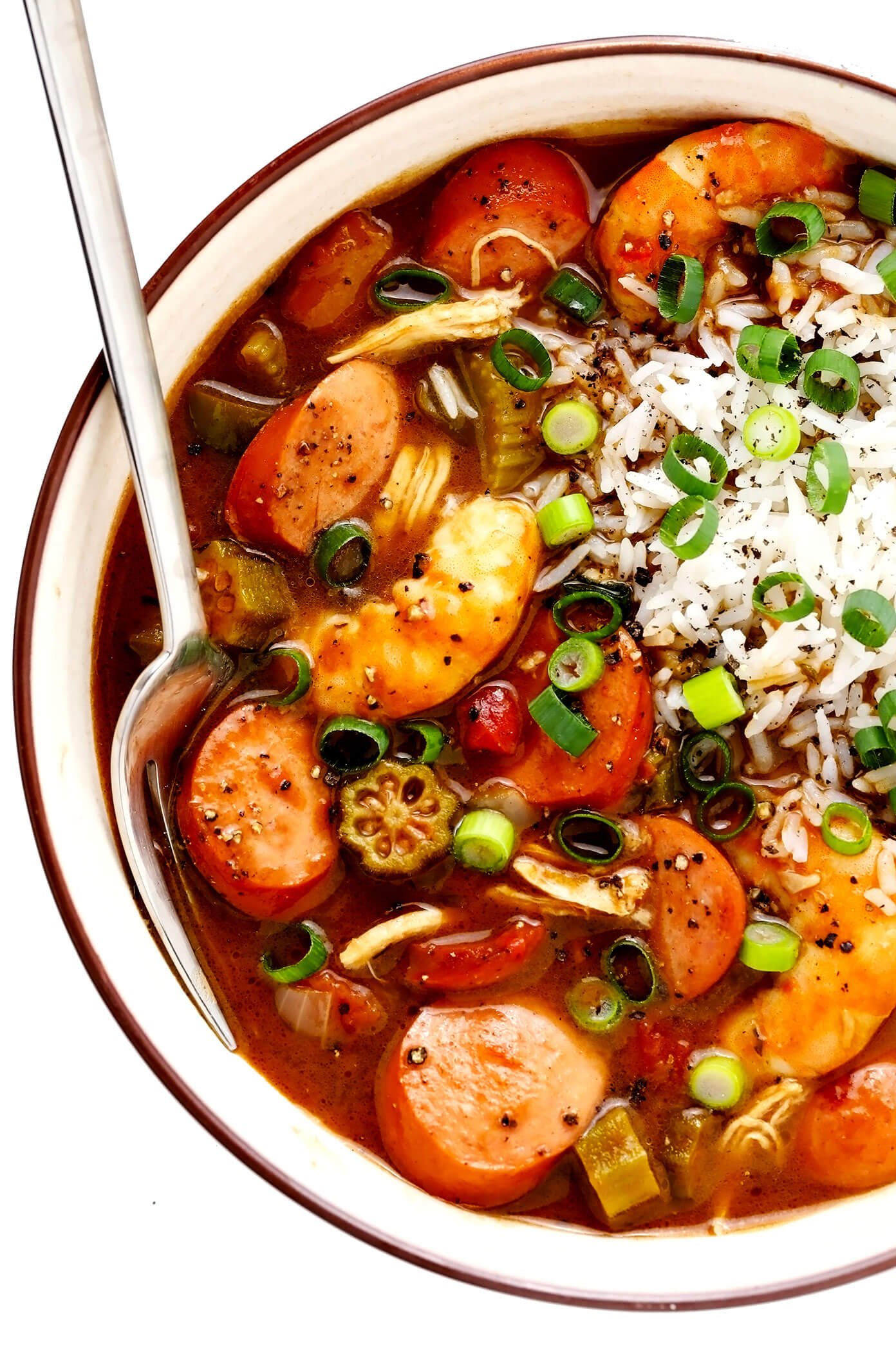 Bowl of Gumbo with Andouille Sausage, Chicken and Shrimp