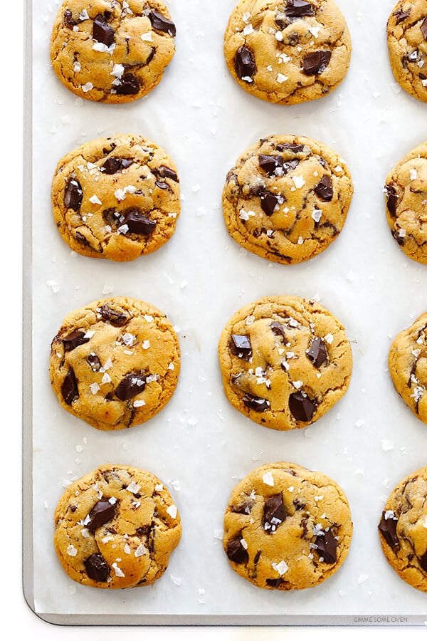 Salted Whole Wheat Chocolate Chip Cookies -- soft and chewy, easy to make, and absolutely heavenly! | gimmesomeoven.com