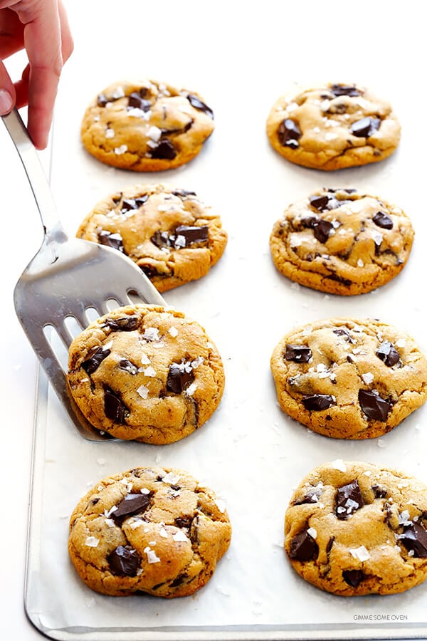 Salted Whole Wheat Chocolate Chip Cookies -- soft and chewy, easy to make, and absolutely heavenly! | gimmesomeoven.com