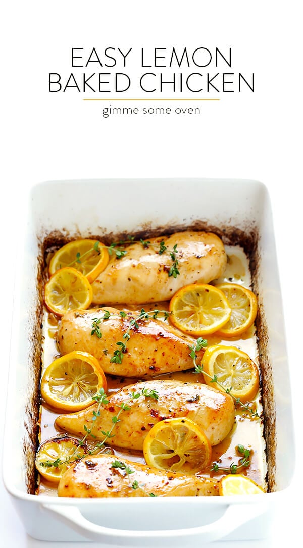 Baked Lemon Chicken -- perfectly juicy and tender, easy to make, and full of the best fresh lemony flavor! | gimmesomeoven.com