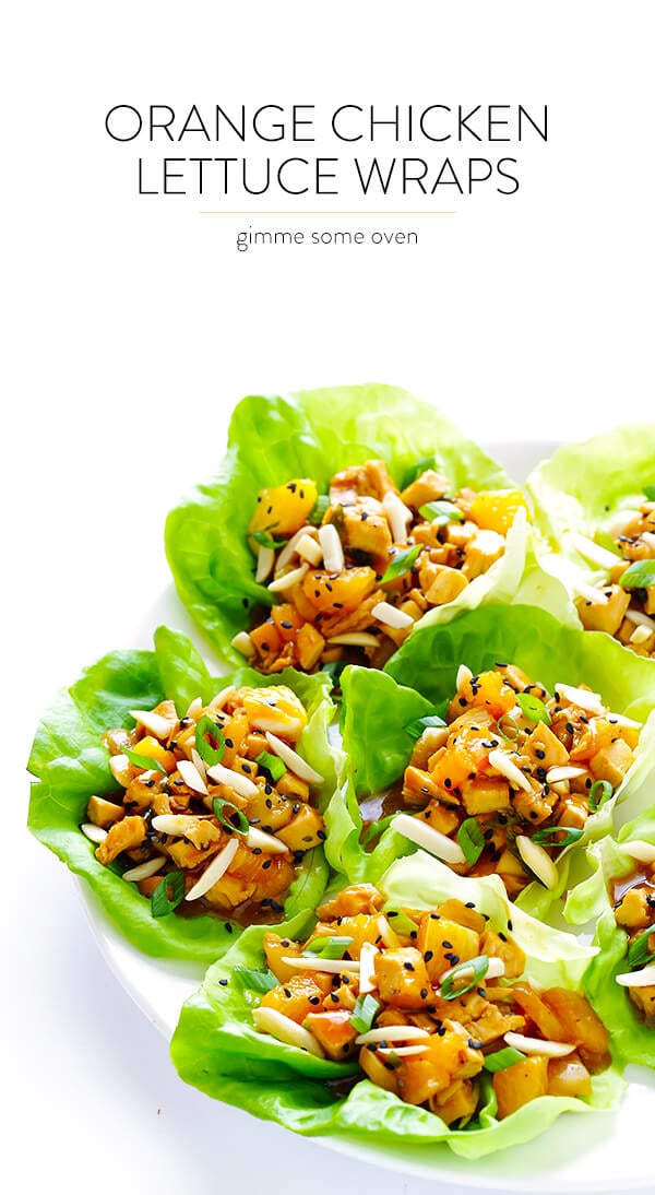 These Orange Chicken Lettuce Wraps are quick and easy to make, they're naturally sweetened with honey and orange juice, and they are SO fresh and delicious! | gimmesomeoven.com