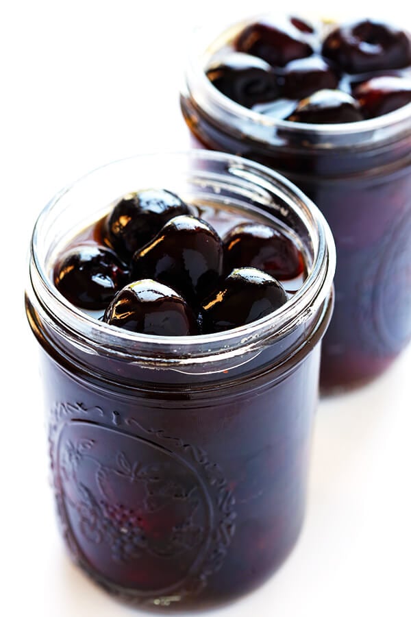 This Bourbon-Soaked Cherries recipe is super-easy to make, naturally-sweetened, and the perfect addition to your favorite cocktails. | gimmesomeoven.com