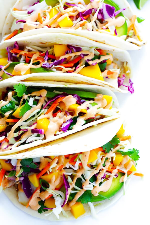 Mango Chipotle Fish Tacos - Gimme Some Oven
