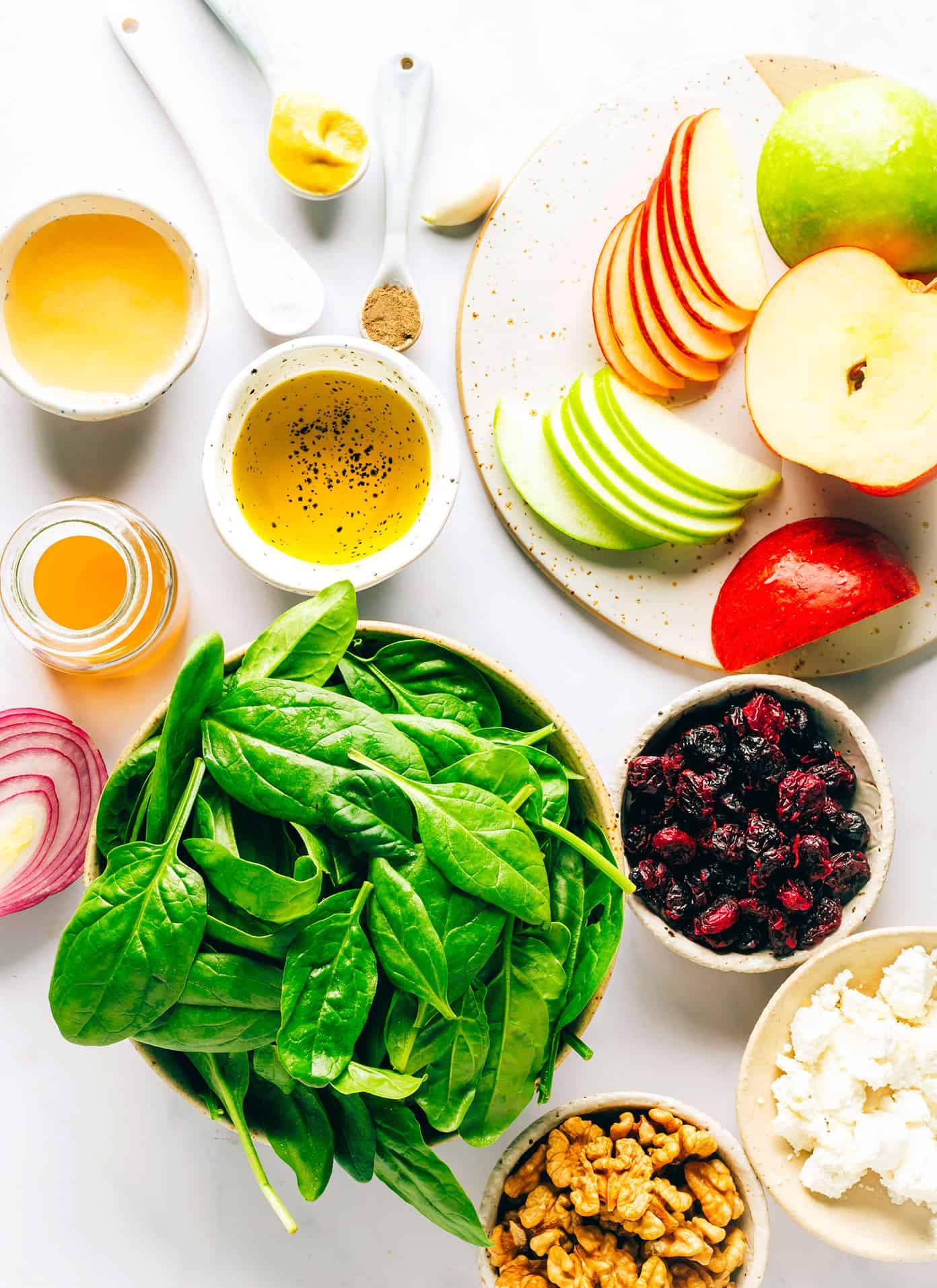 Apple Spinach Salad Ingredients