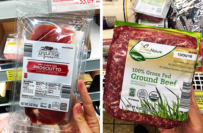 ALDI Organic Ground Beef and Prosciutto