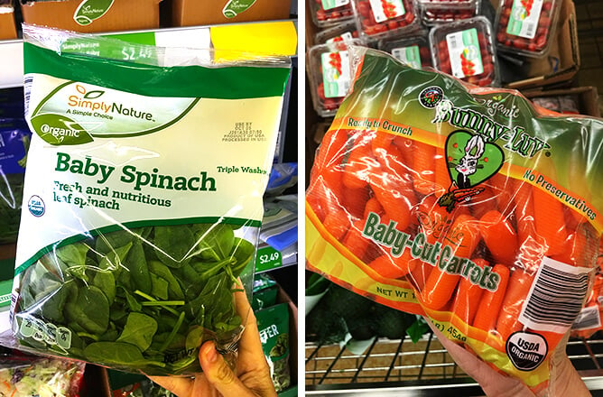 Aldi Baby Spinach Organic Carrots