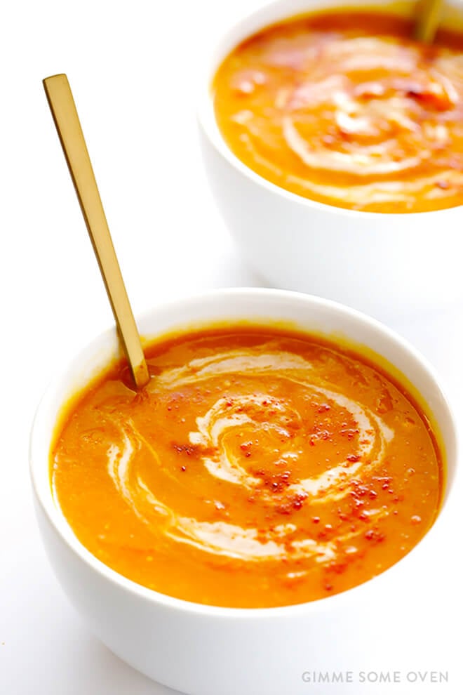 Slow Cooker Butternut Squash Soup -- one of 12 ways to rock your crock-pot this Thanksgiving! | gimmesomeoven.com