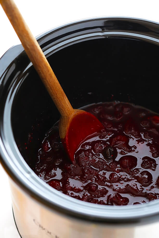 Slow Cooker Cranberry Sauce -- one of 12 ways to rock your crock-pot this Thanksgiving! | gimmesomeoven.com