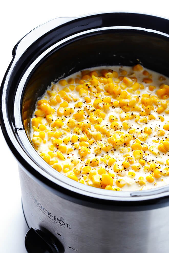Slow Cooker Creamed Corn -- one of 12 ways to rock your crock-pot this Thanksgiving! | gimmesomeoven.com