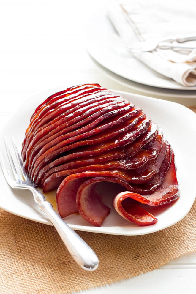 Slow Cooker Honey Glazed Ham -- one of 12 ways to rock your crock-pot this Thanksgiving! | gimmesomeoven.com