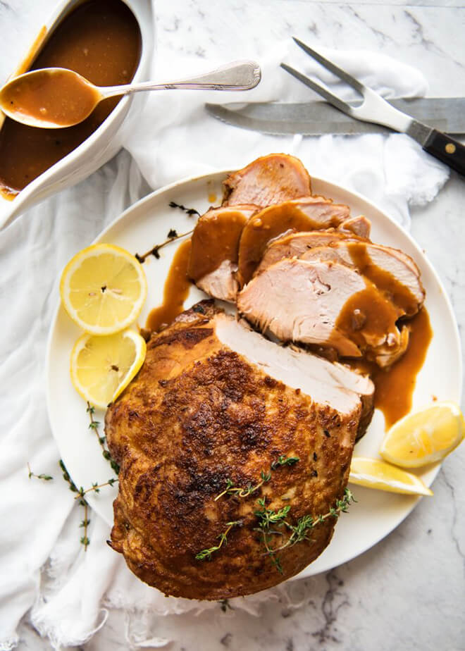 Juicy Slow Cooker Turkey Breast -- one of 12 ways to rock your crock-pot this Thanksgiving! | gimmesomeoven.com