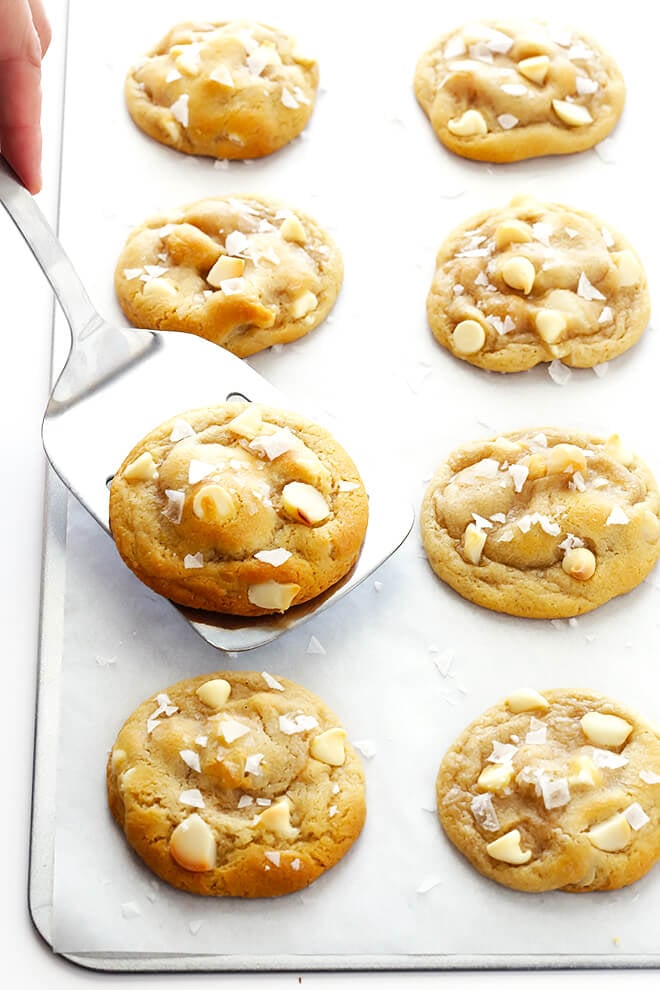 Salted White Chocolate Macadamia Nut Cookies