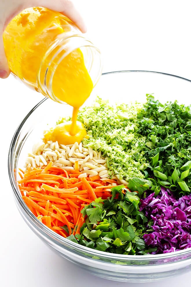 This detox salad is SERIOUSLY delicious -- made with all sorts of feel-good ingredients, and topped with a tasty Japanese carrot-ginger dressing. | gimmesomeoven.com (Vegan / Vegetarian / Gluten-Free)