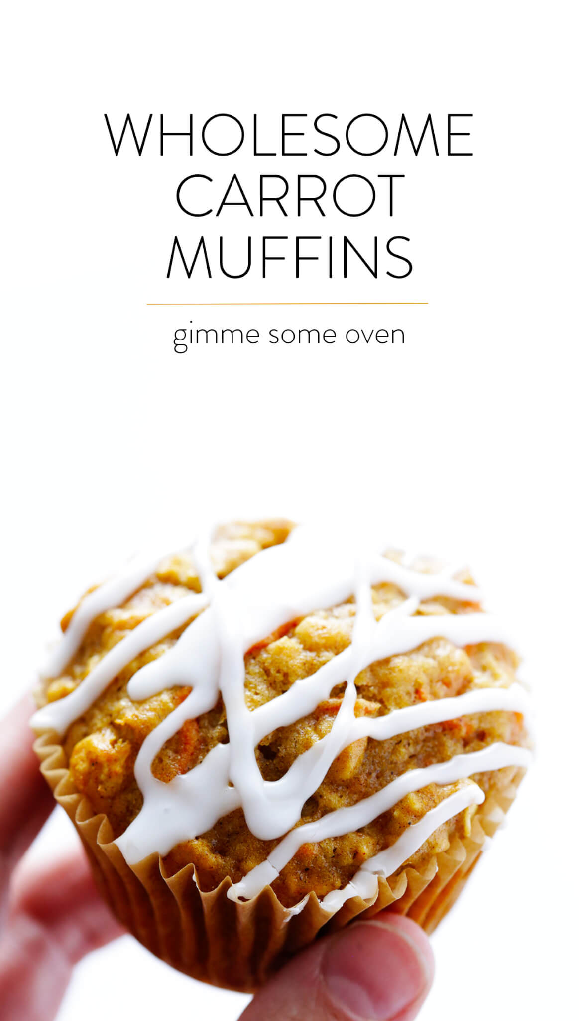 These Wholesome Carrot Muffins are naturally sweetened with honey, easy to make, and SO tasty! | gimmesomeoven.com