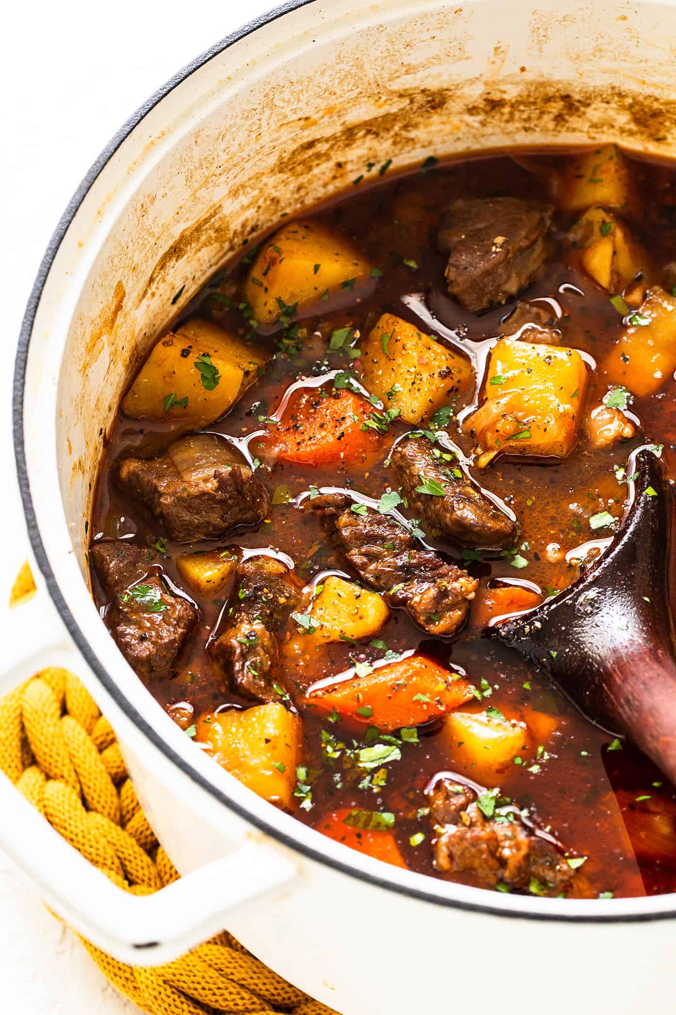 Guinness Beef Stew in Pot