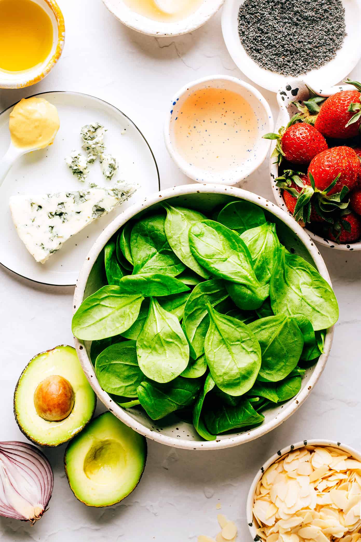 Strawberry Spinach Salad Ingredients