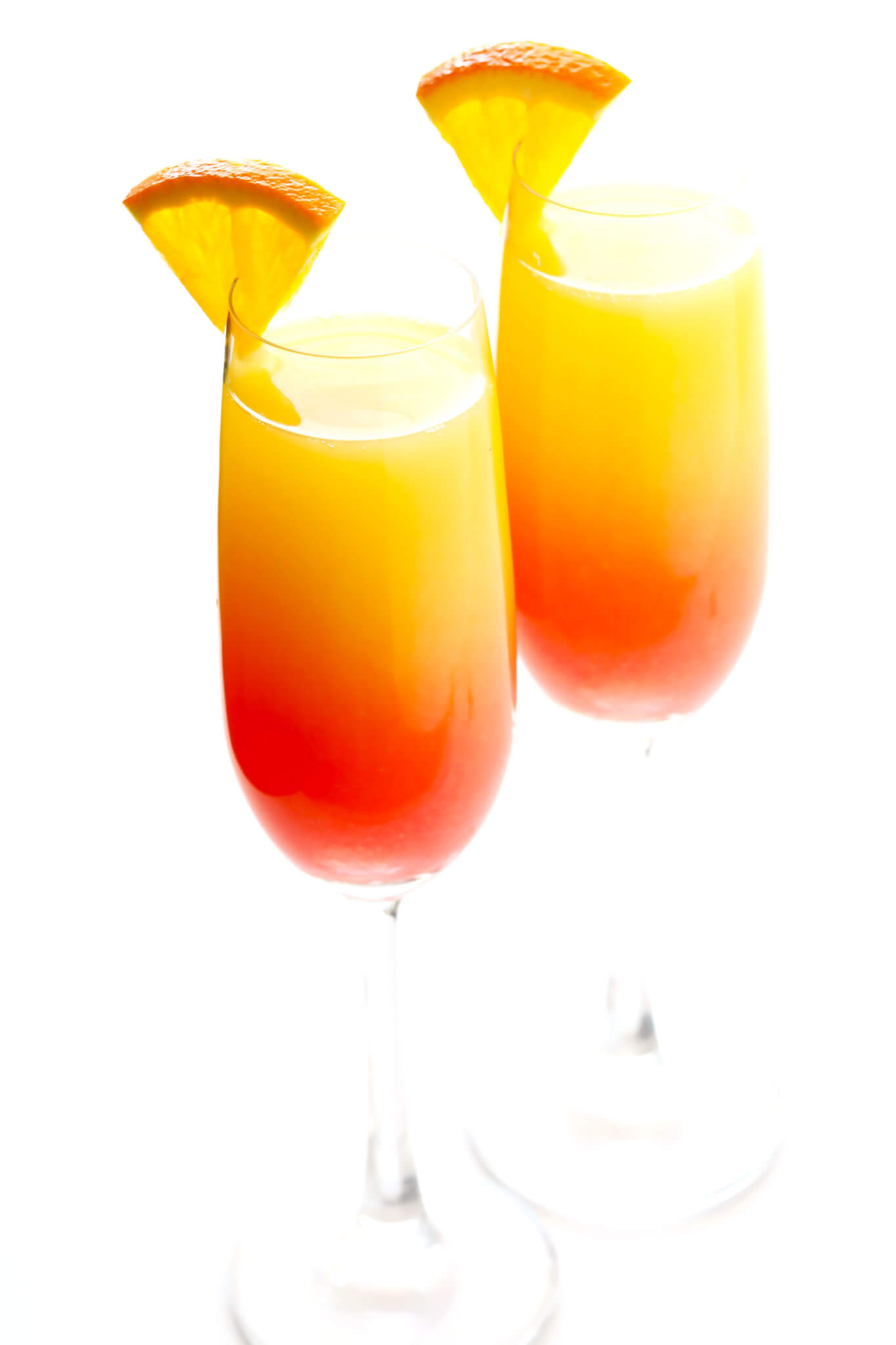 Tequila Sunrise Mimosa (or Mezcal Sunrise Mimosa)