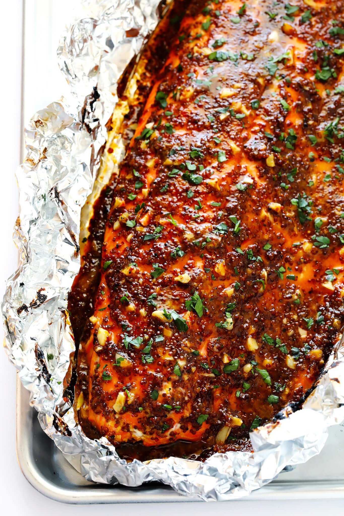 Honey Mustard Salmon In Foil