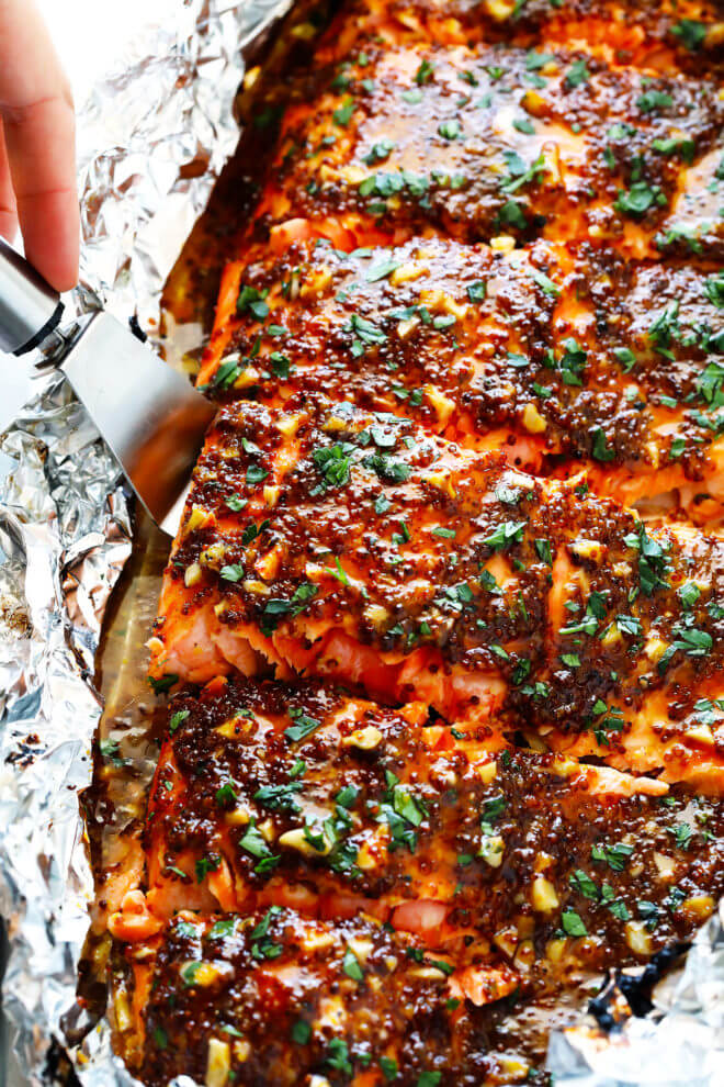 Honey Mustard Baked Salmon Extra Tender And Moist Rasa Malaysia