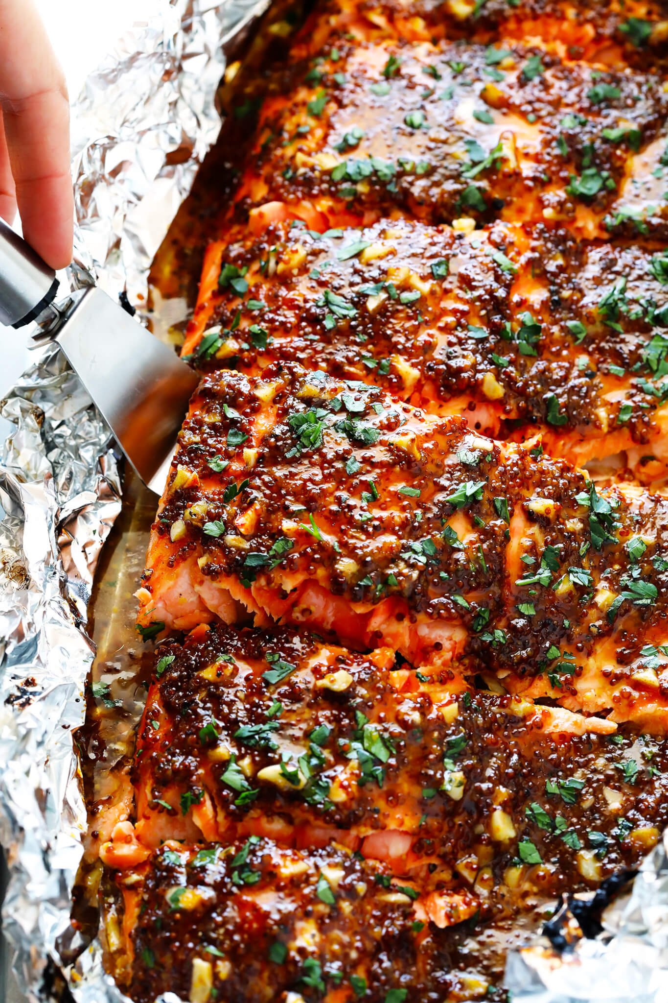 Honey Mustard Salmon In Foil | Gimme Some Oven