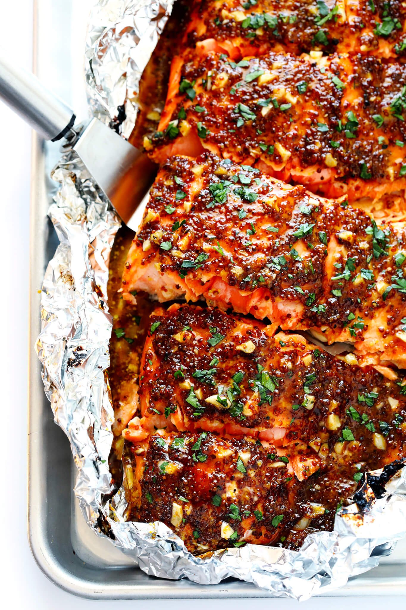 Honey Mustard Salmon In Foil - Gimme Some Oven