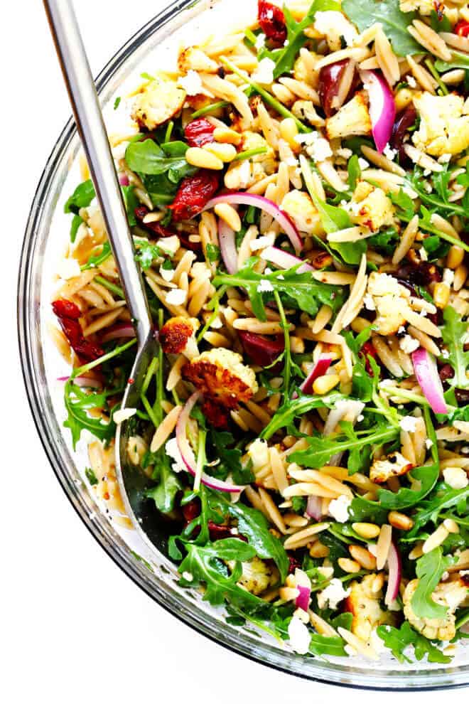 Roasted Cauliflower Orzo Salad Gimme Some Oven