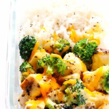 Cheesy Broccoli, Chicken and Rice Bowls (Meal Prep)
