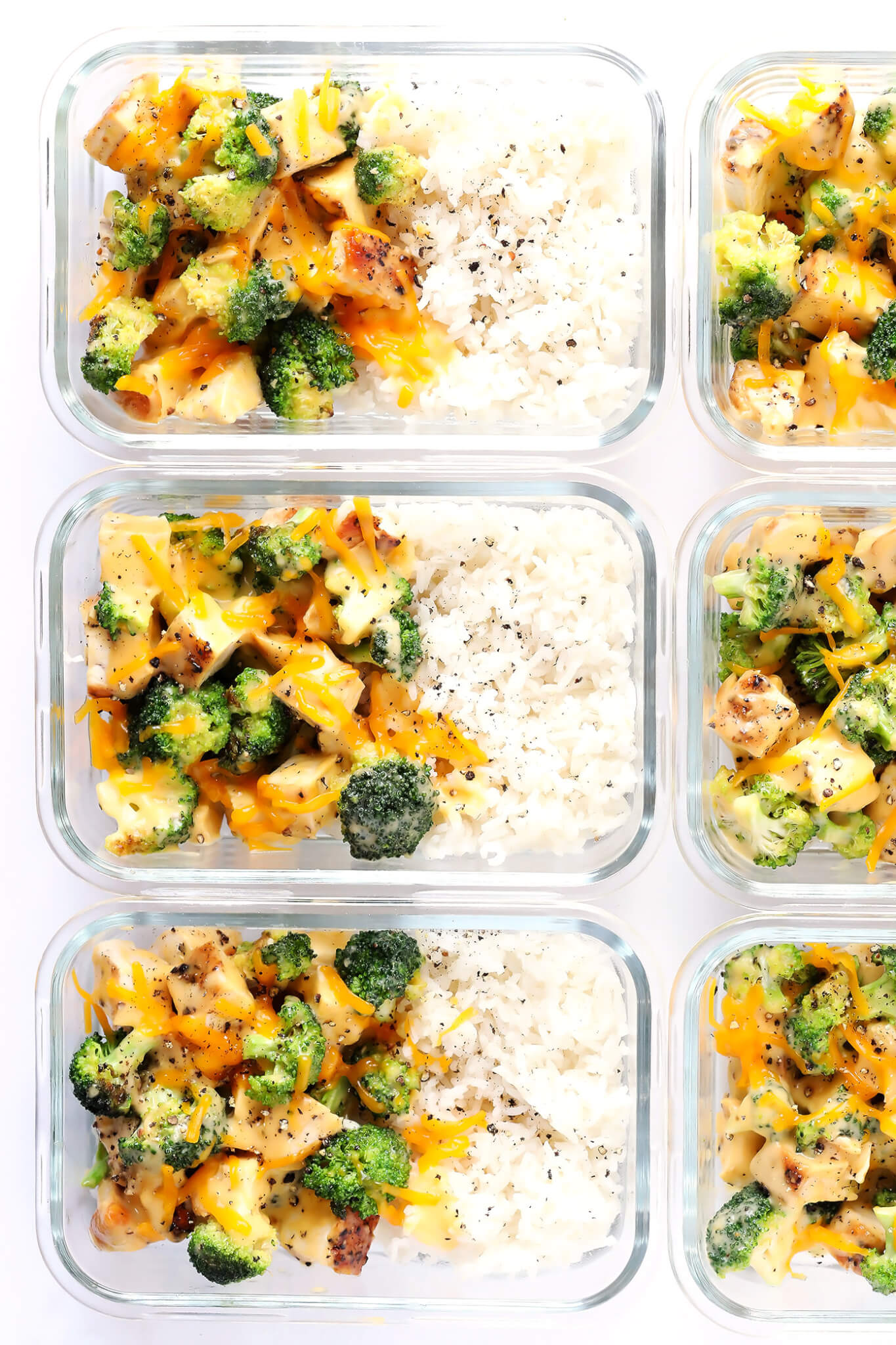 Cheesy Broccoli, Chicken and Rice Bowls (Meal Prep) - Gimme Some Oven