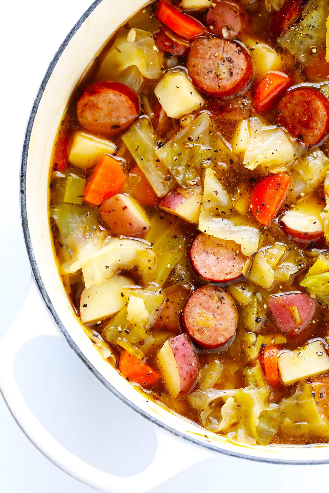 cabbage, sausage and potato soup | gimme some oven