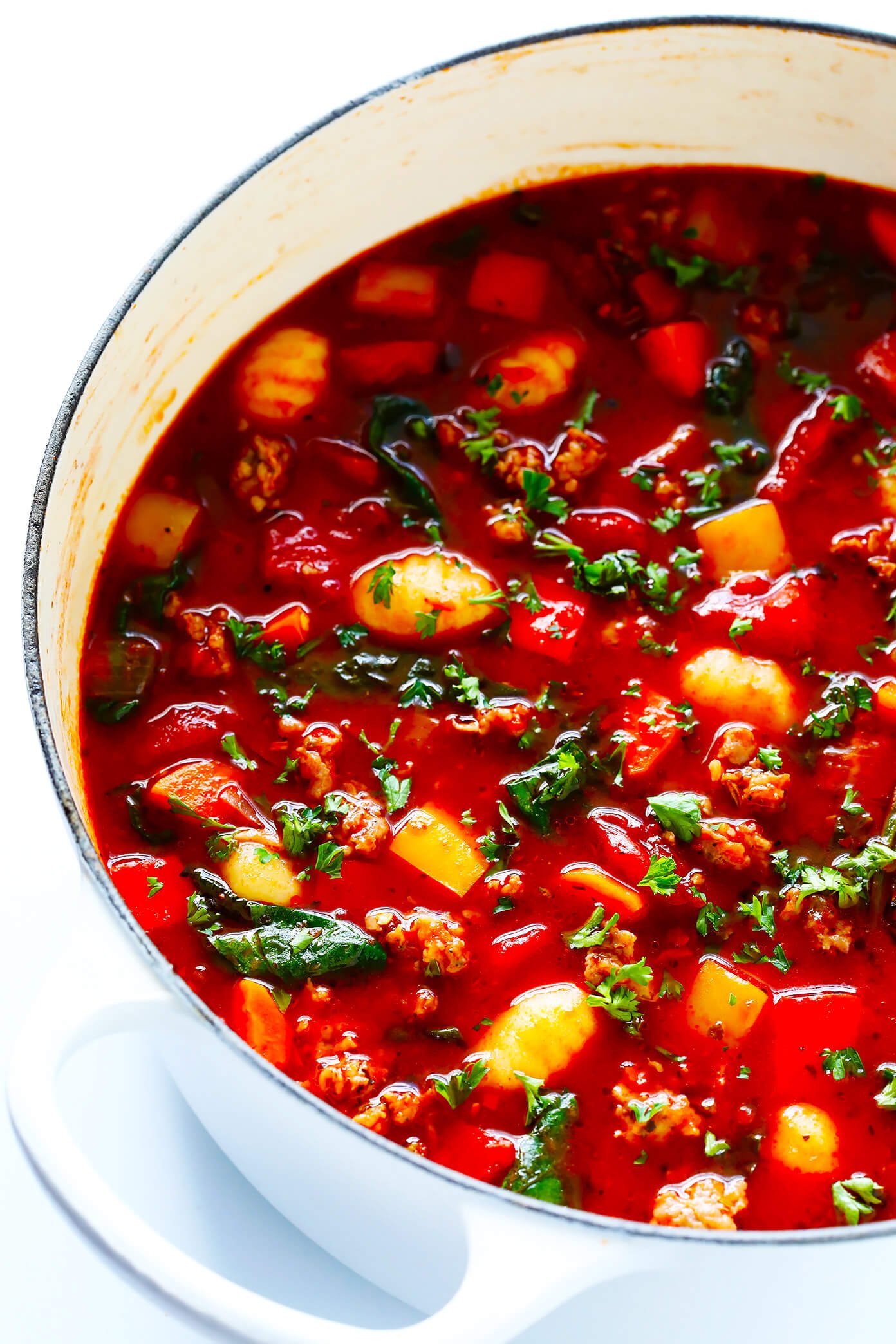 Italian Sausage, Gnocchi and Tomato Soup | Gimme Some Oven