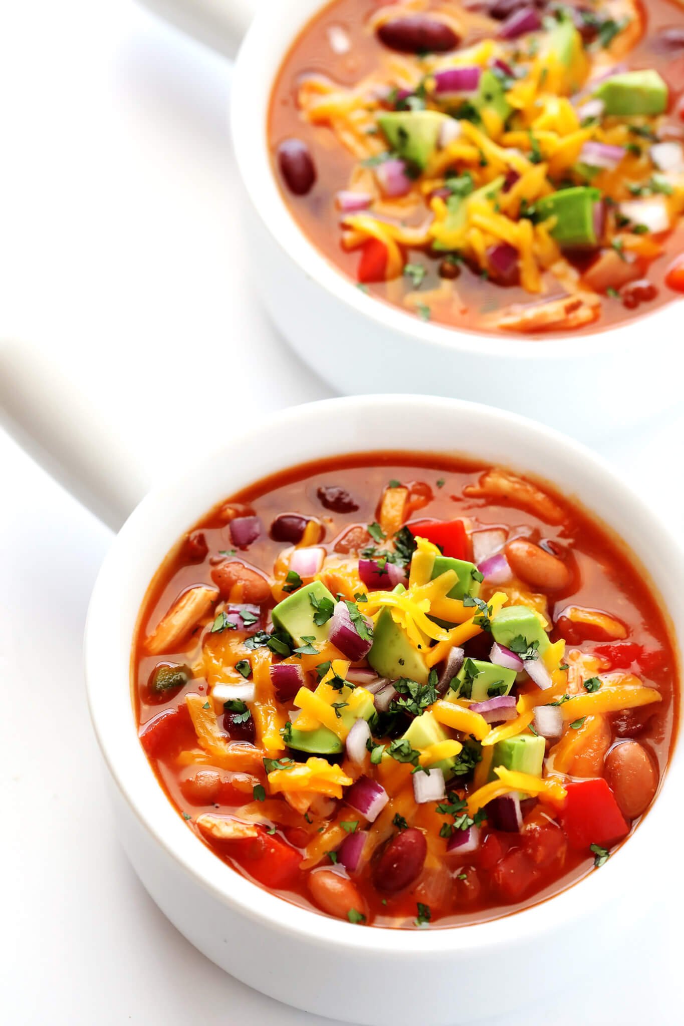 This 20-Minute Chipotle Chicken Chili recipe is quick and easy to prepare, naturally gluten-free, and made with ingredients you can feel good about. Feel free to top with avocado, cheese, cilantro, or whatever sounds good. And of course, sub in ground turkey or beef in place of chicken, if you'd like.
