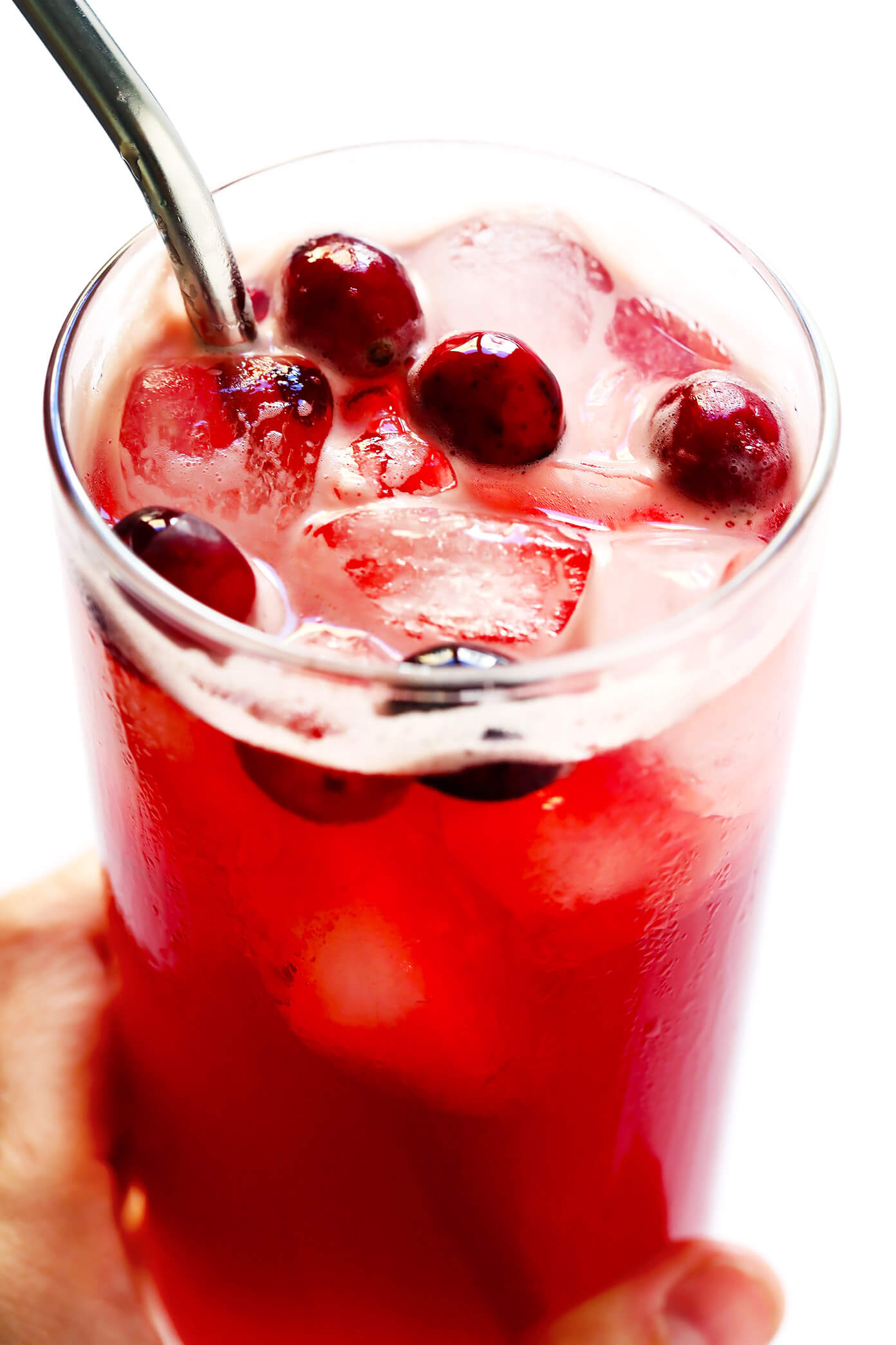 3-Ingredient Cranberry Bourbon Fizz