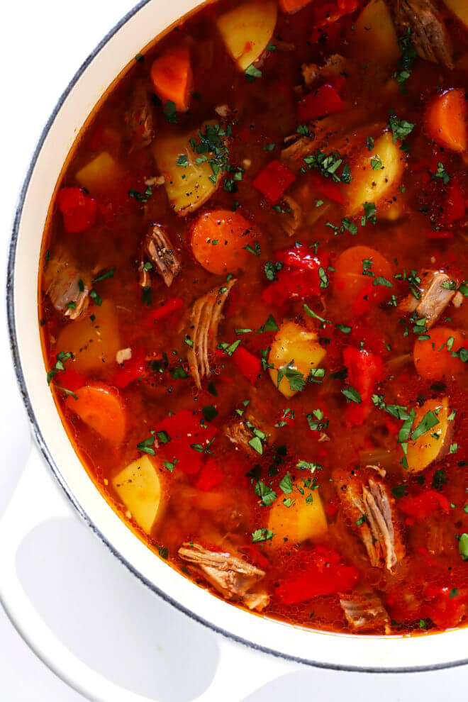 Mexican Vegetable Beef Soup - Gimme Some Oven