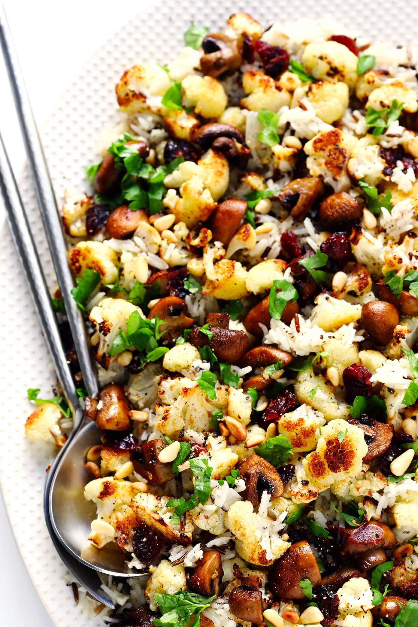 Roasted Cauliflower, Mushroom and Wild Rice Stuffing Recipe