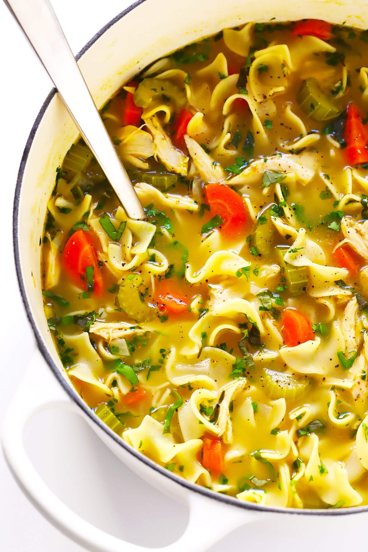 Herb-Loaded Chicken Noodle Soup | Gimme Some Oven