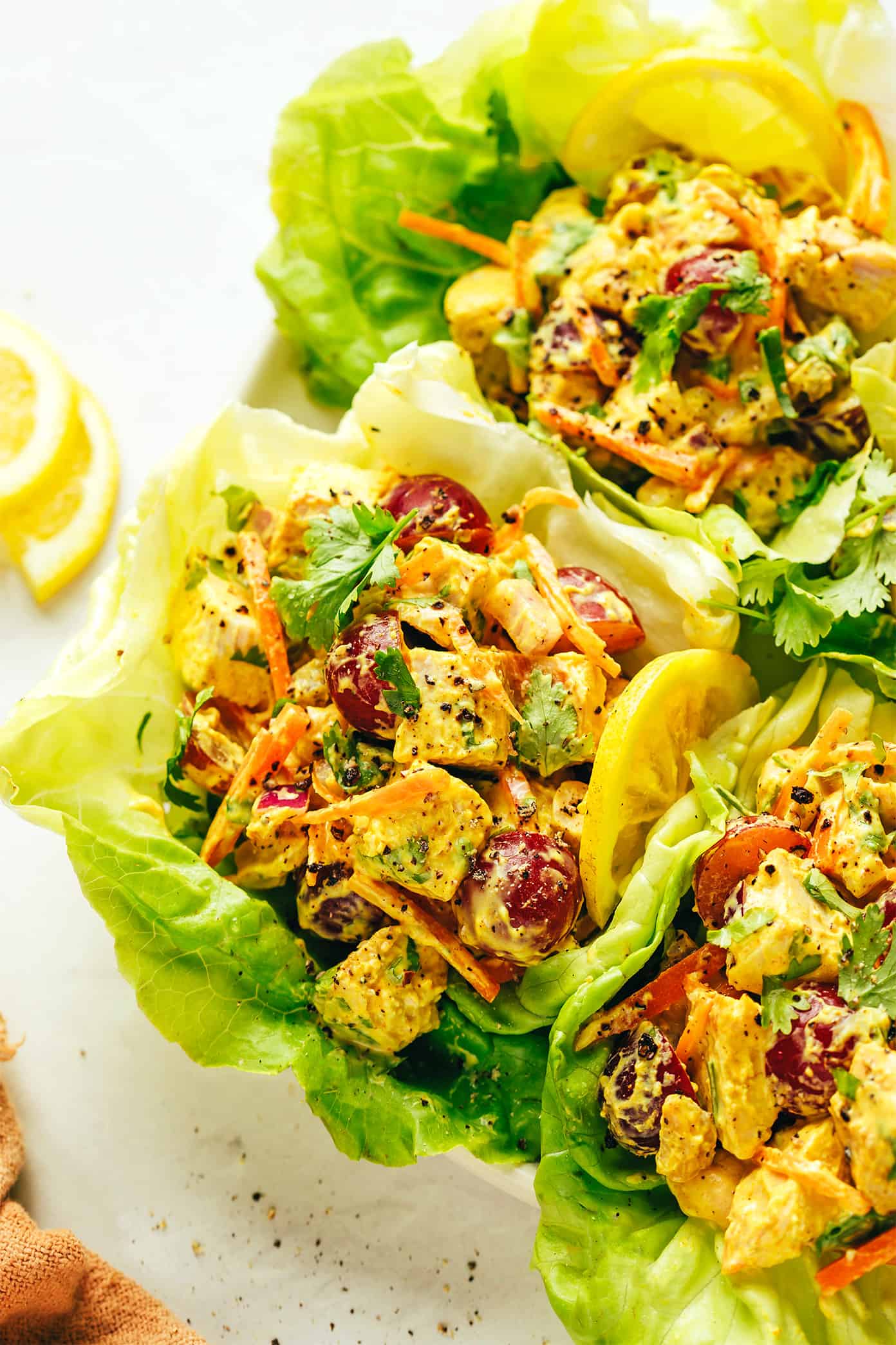 Curry Chicken Salad Lettuce Wraps