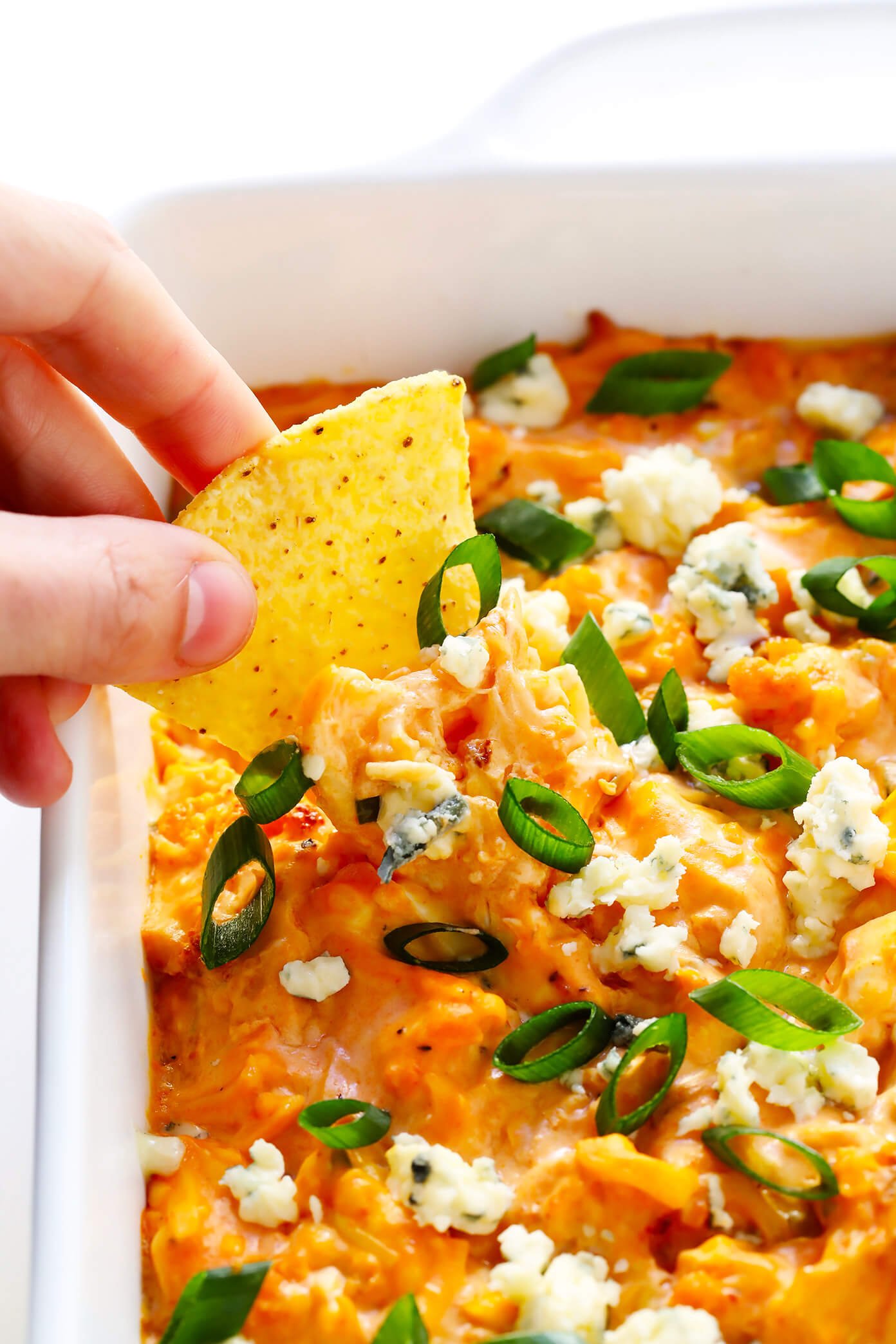 Vegetarian Buffalo Cauliflower Dip with Chip