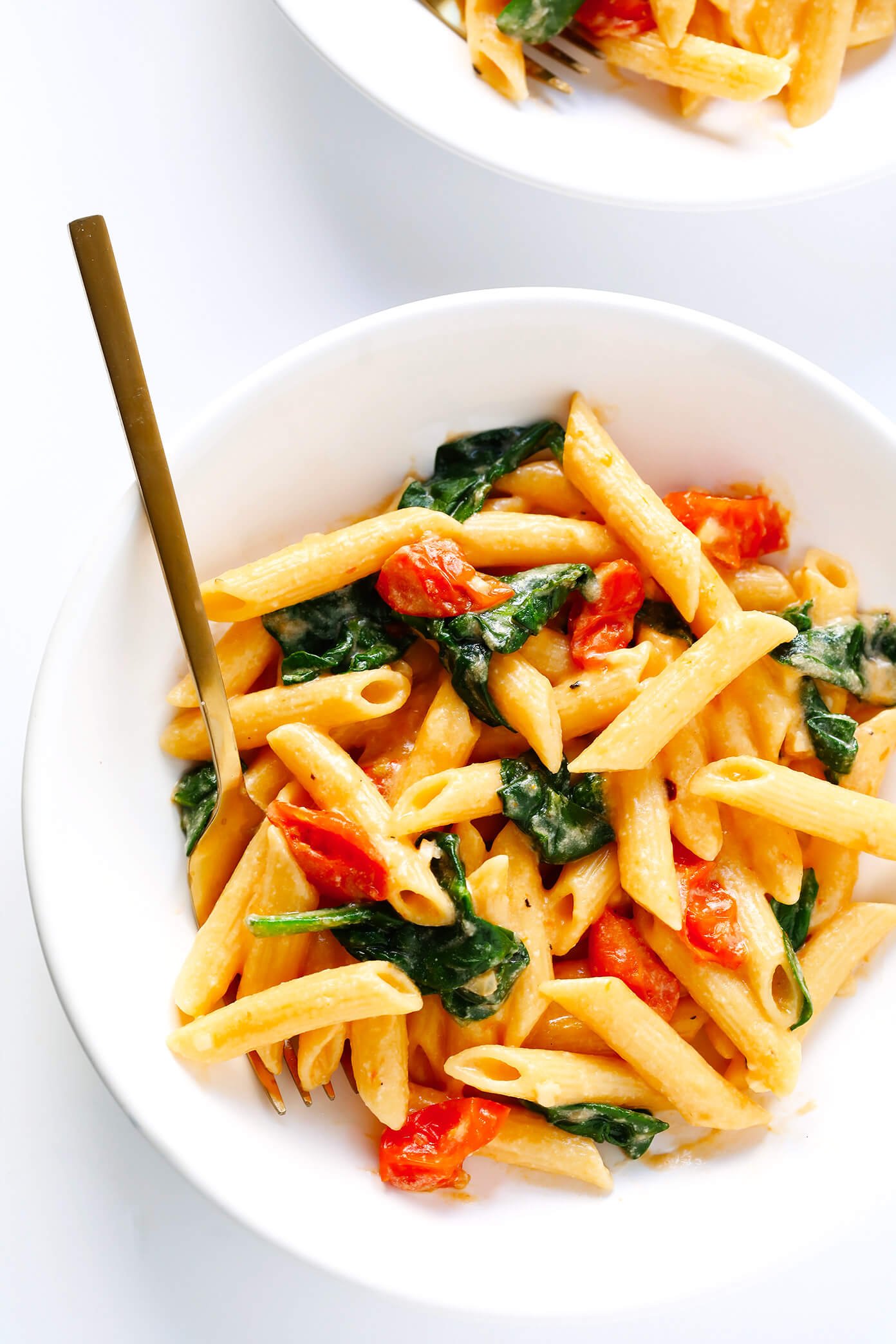 Creamy Rosé Pasta with Roasted Tomatoes and Spinach