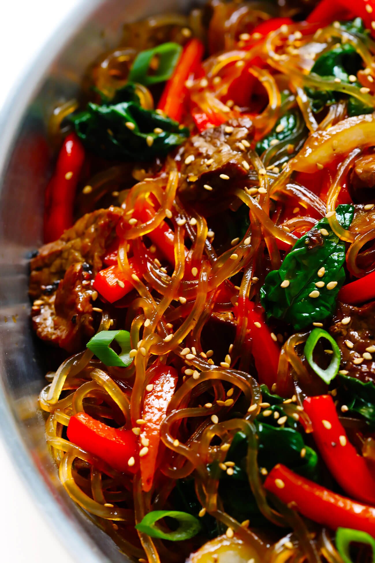 Korean noodles japchae recipe