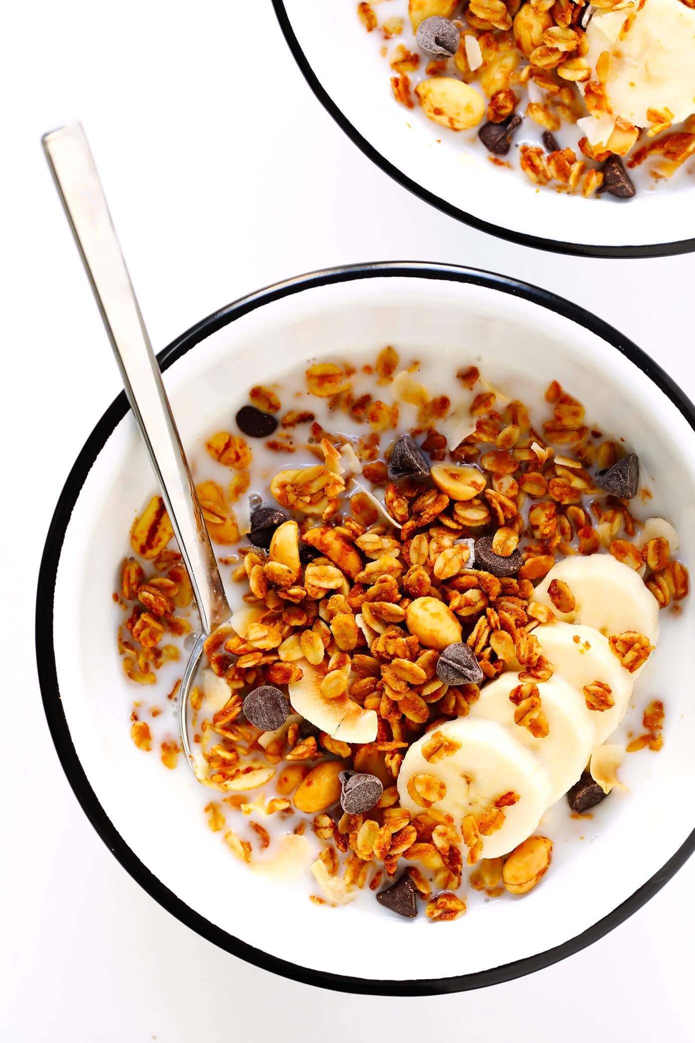 Peanut Butter Granola in Bowls