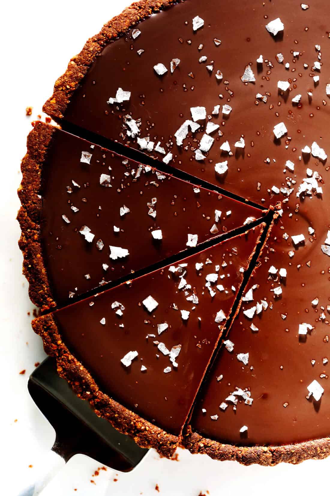The Most Amazing Salted Dark Chocolate Tart Gimme Some Oven