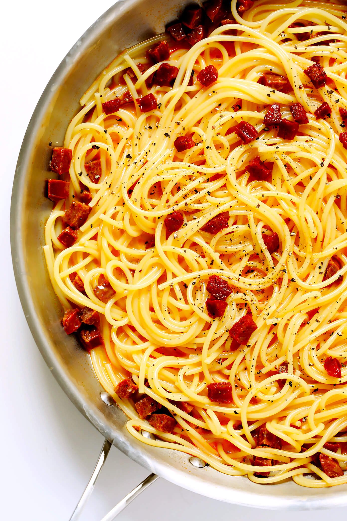 Spaghetti Carbonara with Spanish Chorizo