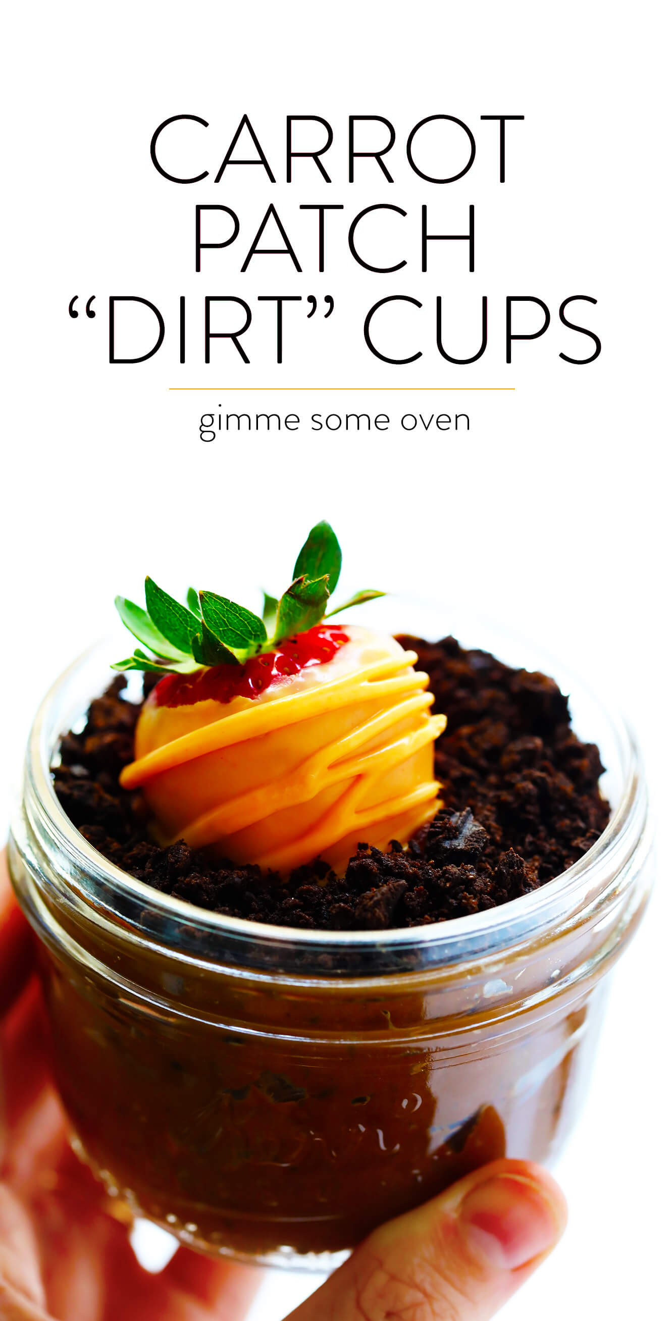 Carrot Patch Dirt Cups with Chocolate-Covered Strawberries